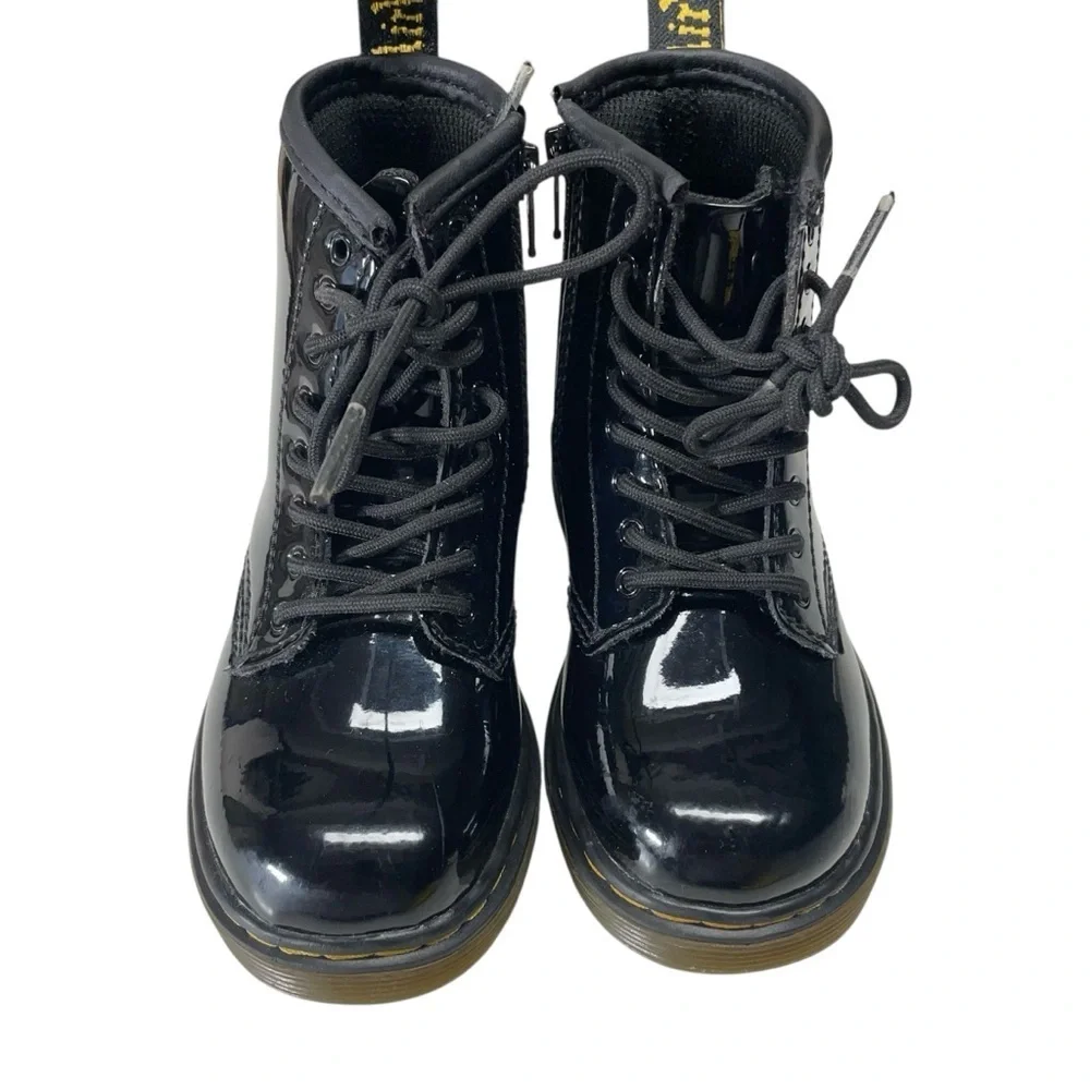 Dr. Martens 1460 Black Patent Leather Lace-Up Boots Toddler US Size 8